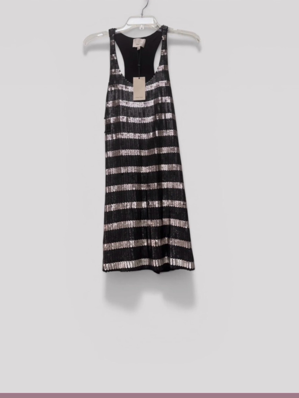 Cinq a Sept Carmen Striped Sequin Tank Dress, NWT size 4